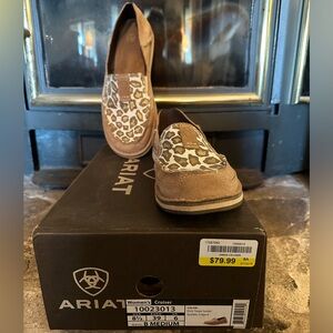 EUC Ariat Size 8 Leopard Print Suede Loafers
